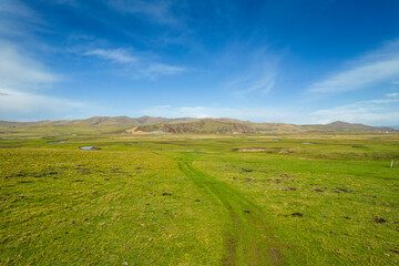 river on the grassland in Sichuan China