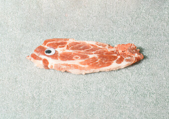 Soft juicy steak ready for lunch.Top view,gray layout