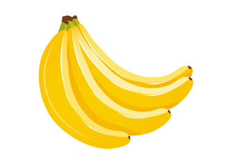 vier leuchtend gelbe Bananen