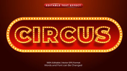 Circus Text Effect Vector Light Glow