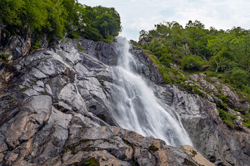 Aber Falls or in Welsh Rhaeadr Fawr is waterfall located about two miles south of the village of Abergwyngregyn, Gwynedd, Wales