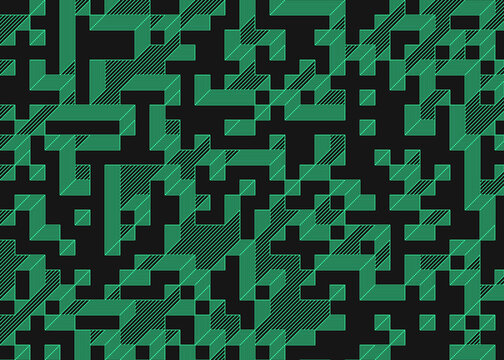 Implementation of Edward Zajec&rsquo;s &ldquo;Il Cubo&rdquo; from 1971. Essentially a Truchet tile set of 8 tiles and rules for placement art illustration