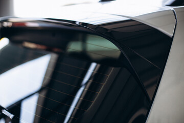 Spoiler on the car roof close up photo