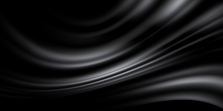 Smooth elegant black satin texture abstract background. Luxurious background design