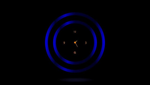 Blue color clock lapse counting down motion video animation background