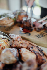 grilled meat with vegetables