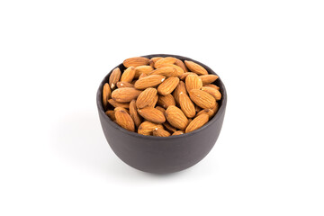 Almonds on a white background