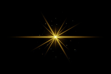 Bright festive flash element to design with golden particles