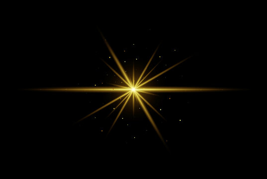 Bright festive flash element to design with golden particles