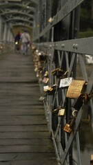 Old bridge with locks 