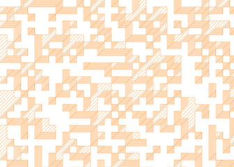 Fototapeta premium Implementation of Edward Zajec’s “Il Cubo” from 1971. Essentially a Truchet tile set of 8 tiles and rules for placement art illustration