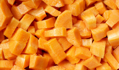 diced carrot, background or texture