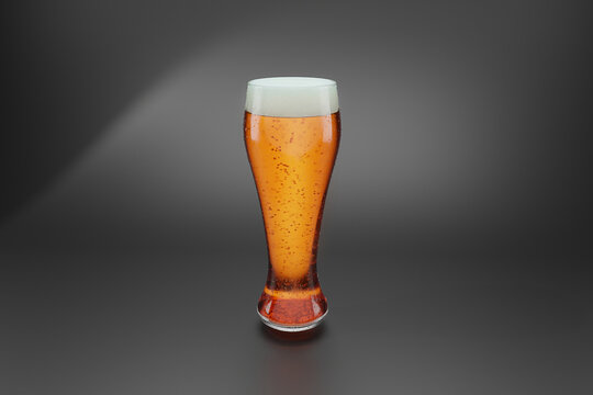 3d render glass of beer