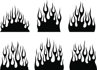 Fire flames isolated template. Tribal vector design. Car stickers. Icon fire illustration. Multiple shape tattoo design. © ARTSTOK