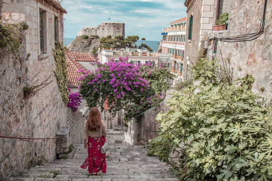 Fototapeta Wandering around in the city called Dubrovnik.