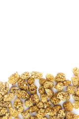 Mulberry dry berries morus alba isolated on white