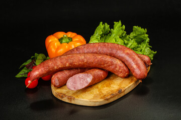 Natural meat sausages with minced meat