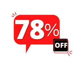 78% off sale, with red 3D speech bubble design discount