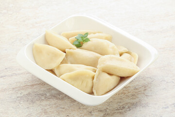 Russian traditional Vareniki - dumplings with potato