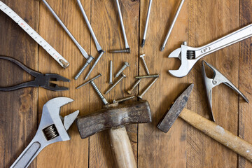Tools of various kinds for professional and home repairs, DIY.