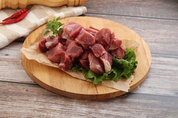 Raw pork cube for roast