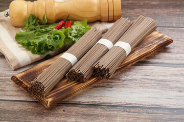 Naklejka premium Raw soba noodles - Asian cuisine