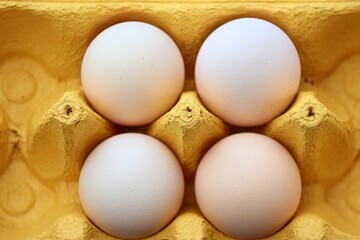 Eier im gelben Eierkarton
