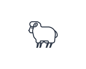 Ewe vector flat emoticon. Isolated Sheep emoji illustration. Ewe icon