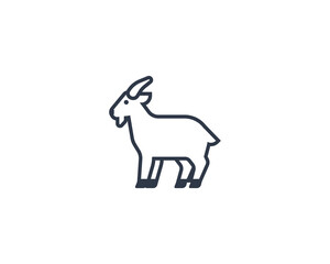 Goat vector flat emoticon. Isolated Goat emoji illustration. Goat icon