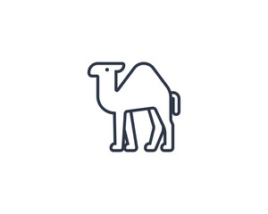 Camel vector flat emoticon. Isolated Camel emoji illustration. Camel icon
