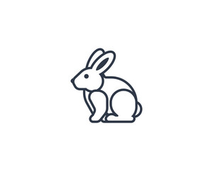 Rabbit vector flat emoticon. Isolated Rabbit emoji illustration. Rabbit icon