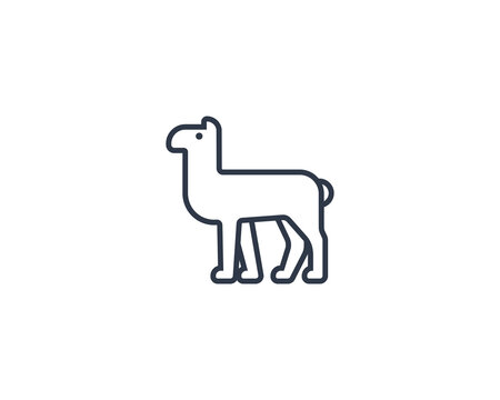 Llama vector flat emoticon. Isolated Llama emoji illustration. Llama icon