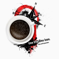 Trash polka windrose coffee design © longquattro