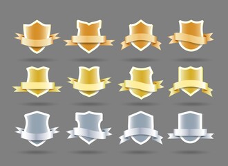 Metal heraldic shields