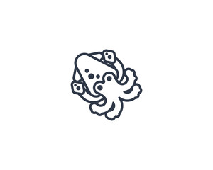 Squid vector flat emoticon. Isolated Squid emoji illustration. Squid icon