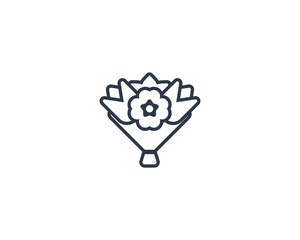 Bouquet vector flat emoticon. Isolated Bouquet emoji illustration. Bouquet icon