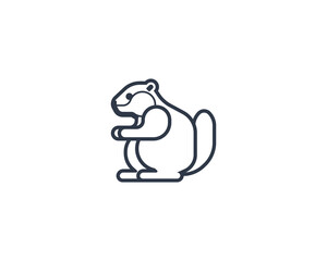 Beaver vector flat emoticon. Isolated Beaver emoji illustration. Beaver icon