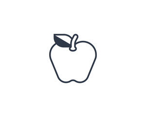 Apple vector flat emoticon. Isolated Red apple emoji illustration. Apple icon