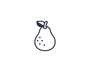 Pear vector flat emoticon. Isolated Pear emoji illustration. Pear icon