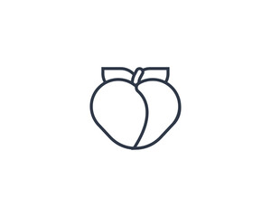 Peach vector flat emoticon. Isolated Peach emoji illustration. Peach icon