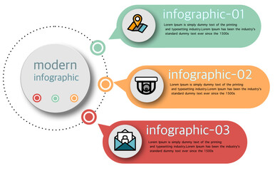 infographic vector template for diagram business concept with 3 options.