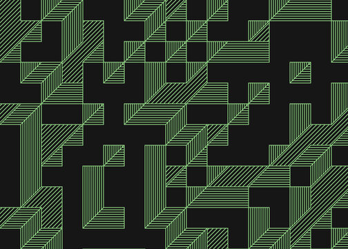 Implementation of Edward Zajec&rsquo;s &ldquo;Il Cubo&rdquo; from 1971. Essentially a Truchet tile set of 8 tiles and rules for placement art illustration