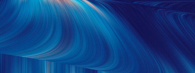 blue abstract multicolored iridescent blur background image. Wide panoramic background for web page design.