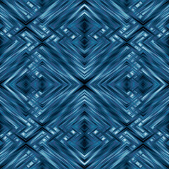 Abstract blue kaleidoscope pattern. Monochrome beautiful background.