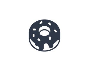 Donut vector flat emoticon. Isolated Doughnut emoji illustration. Doughnut icon