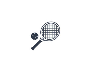 Tennis vector flat emoticon. Isolated Tennis Racket and Ball illustration. Tennis icon