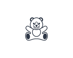 Teddy Bear vector flat emoticon. Isolated Toy illustration. Teddy Bear icon