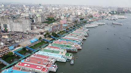 Obraz premium Birds eye view of old Dhaka of Bangladesh