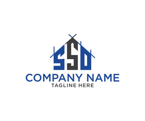 ssd monogram architecture logo design illustration
