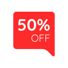 Special offer sale label illustration. Discount offer price label, symbol, and sticker for advertising campaign in retail, sale promo marketing discount 50%. Sticker sale, ad offer shopping